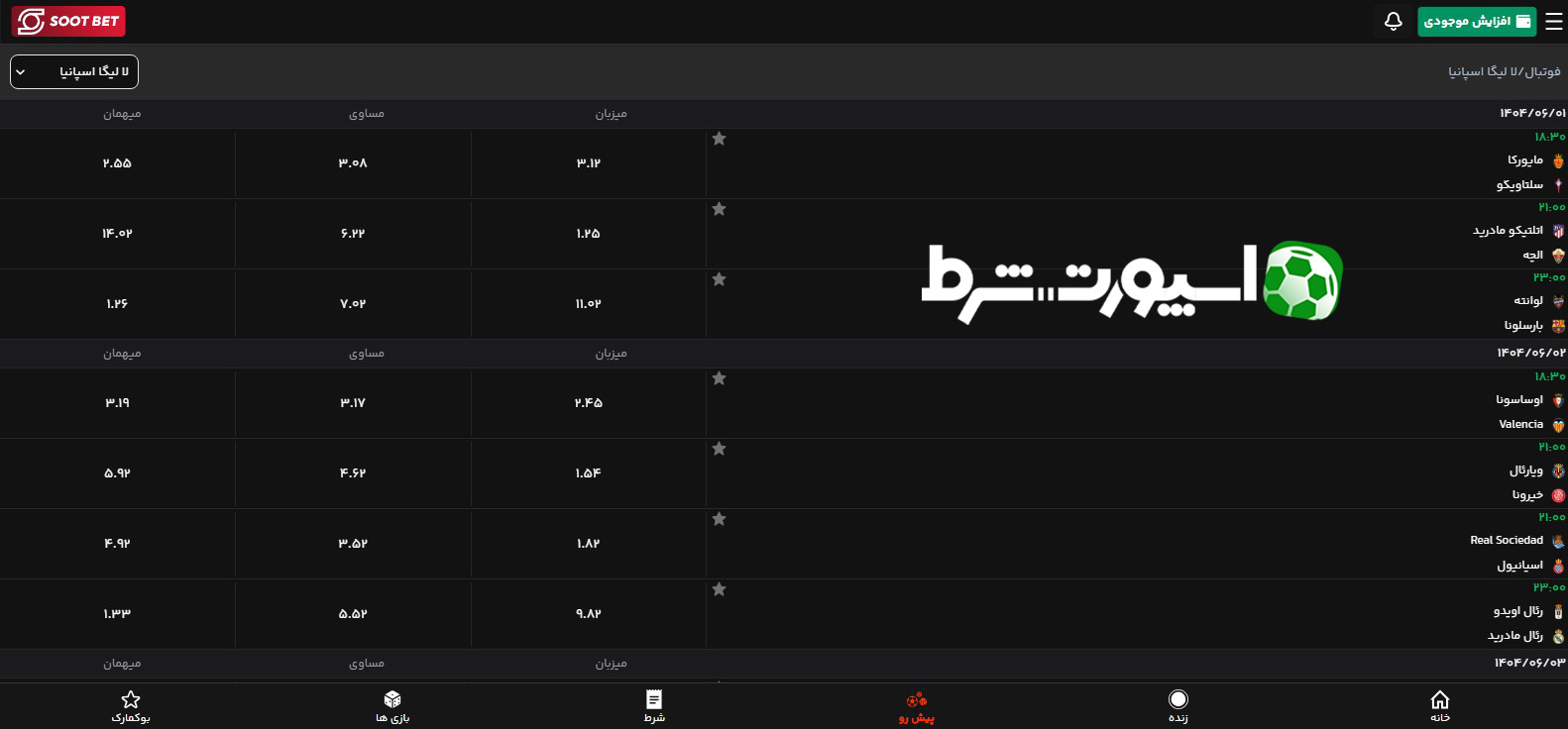 پیش بینی ورزشی در سوت بت